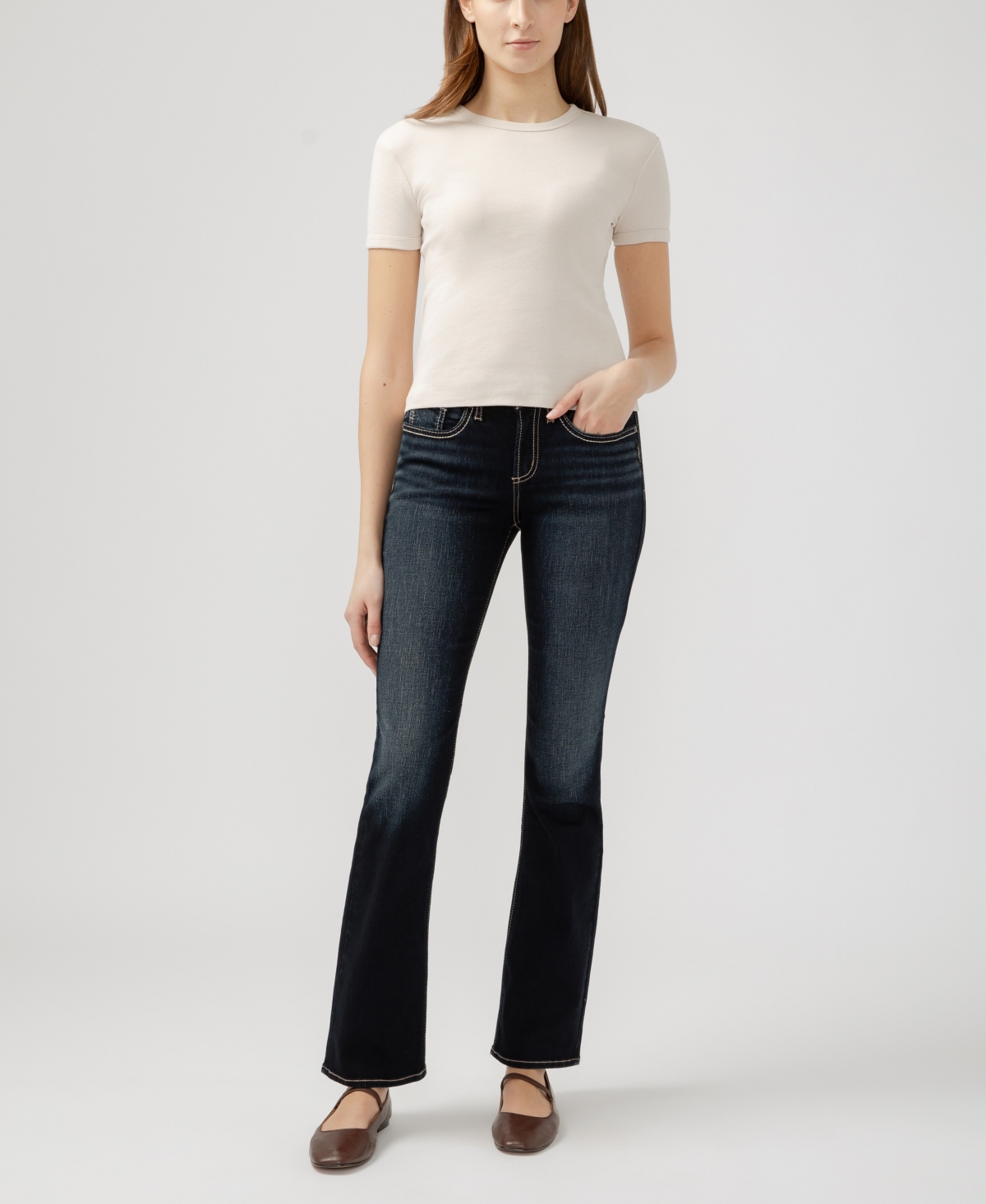 Silver Jeans Co. Suki Curvy Mid Rise Bootcut Jeans In Indigo