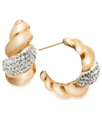 Crystal Twist Hoop Earring