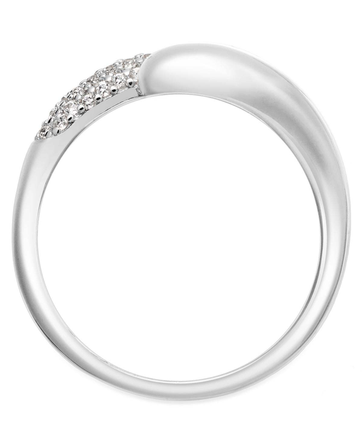 And Now This Cubic Zirconia Bypass Ring In Silver