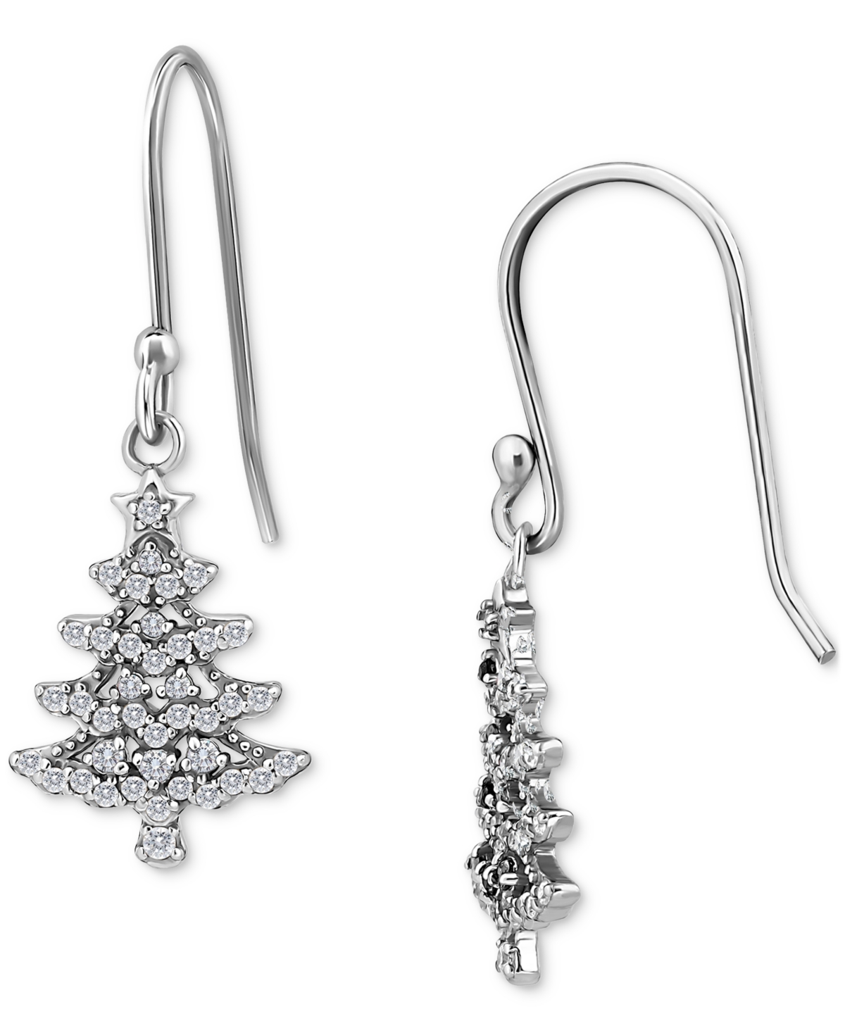 Giani Bernini Cubic Zirconia Christmas Tree Drop Earrings, Created for Macy's