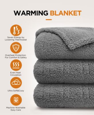 Heated Sherpa Throw, 50" x 60"