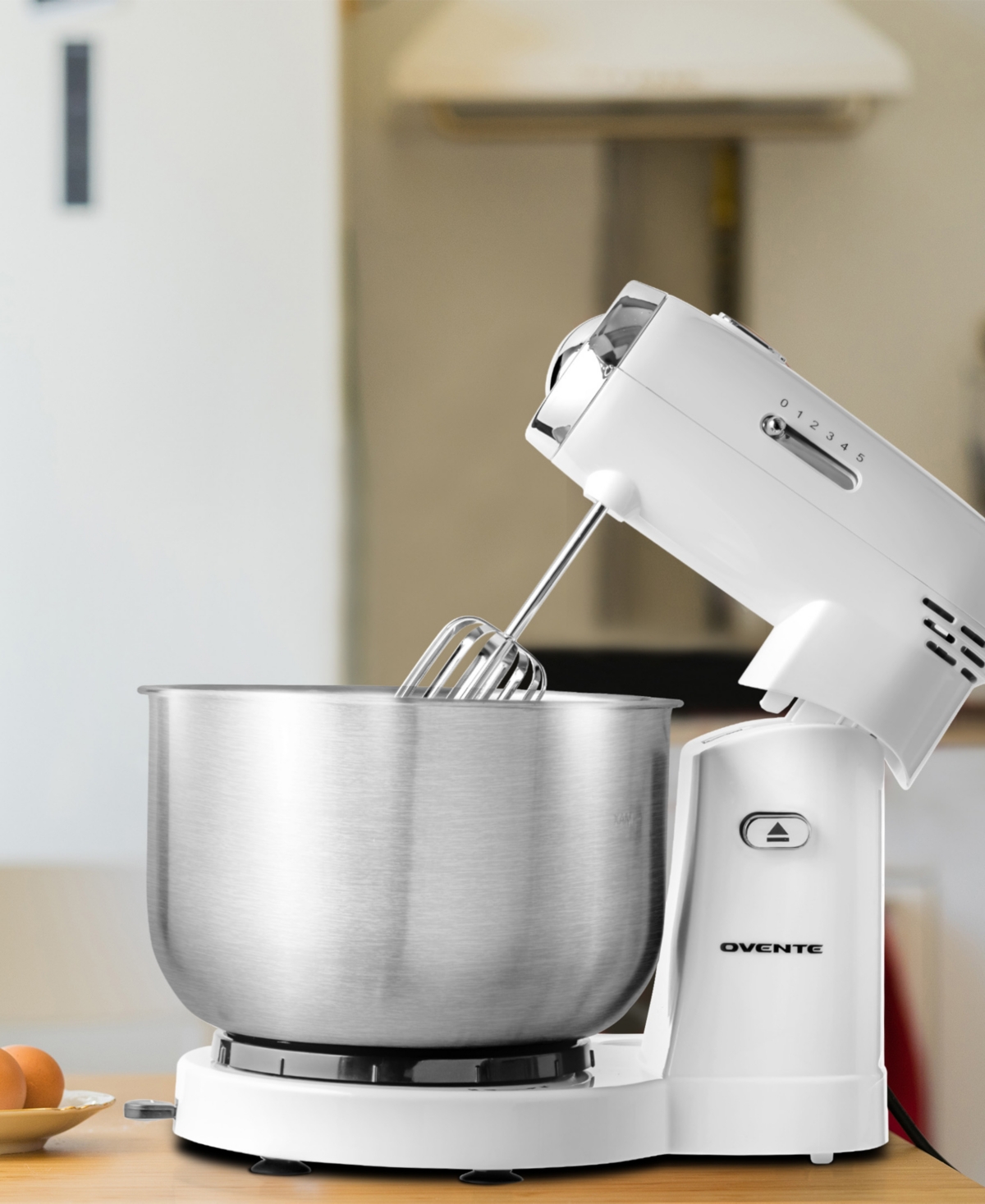 Ovente Electric Kitchen Stand Mixer with 3.5-Quart Removable Stainless Steel Mixing Bowl
