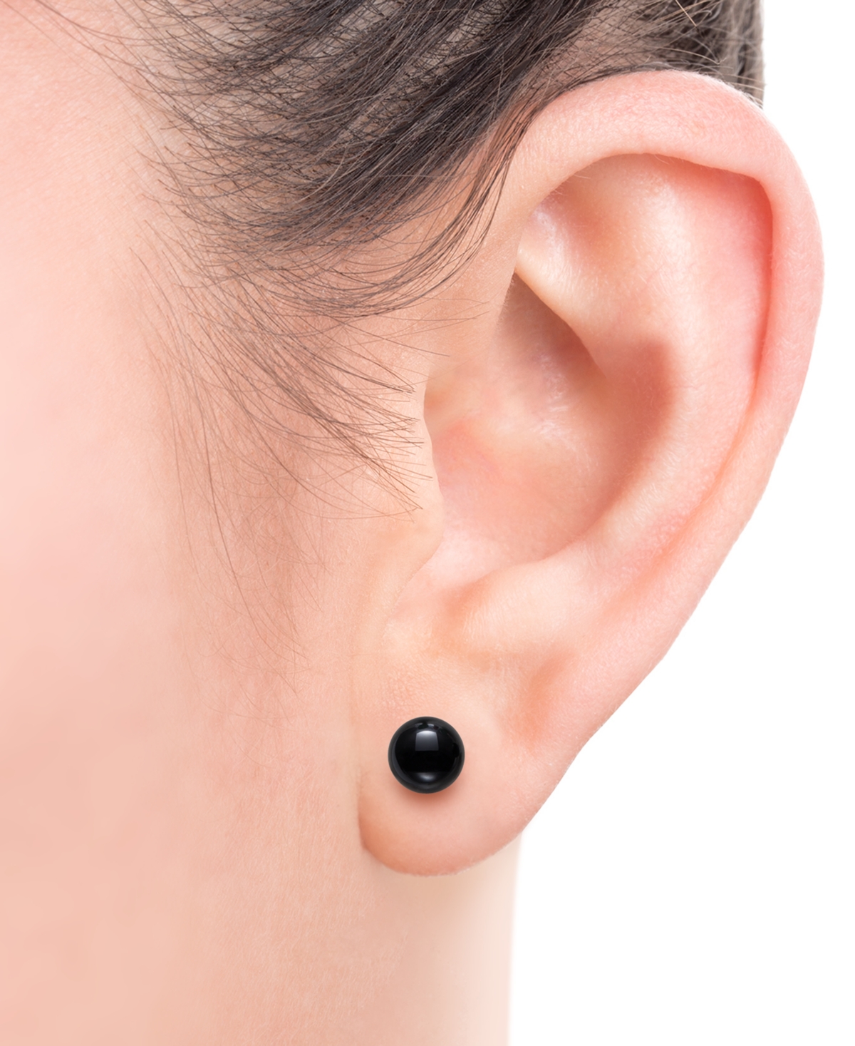 Macy's 3-pc. Set Rose Quartz, Dyed Green Jade, & Onyx Stud Earrings In Sterling Silver In Sterling Silver