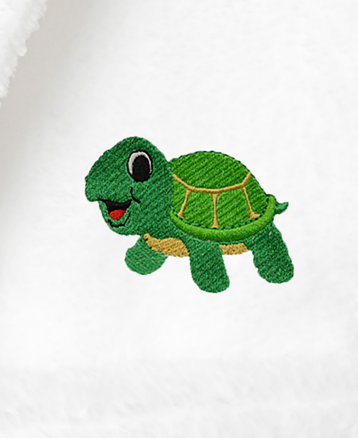 Linum Home Kids Turtle Super Plush Double Brushed Hooded Bathrobes In White
