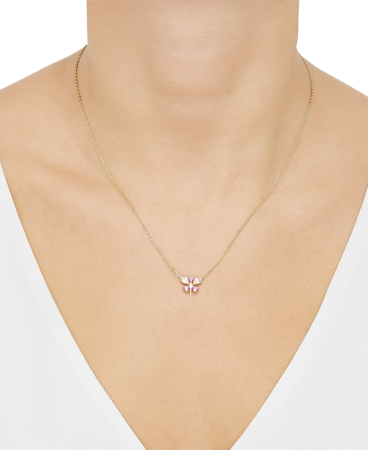 Shop Macy's 2-pc. Set Lab Created Pink Sapphire (1/2 Ct. T.w.) & Lab Created White Sapphire (1-1/20 Ct. T.w.) Dr In 14k Yellow Gold Plated Sterling Silver