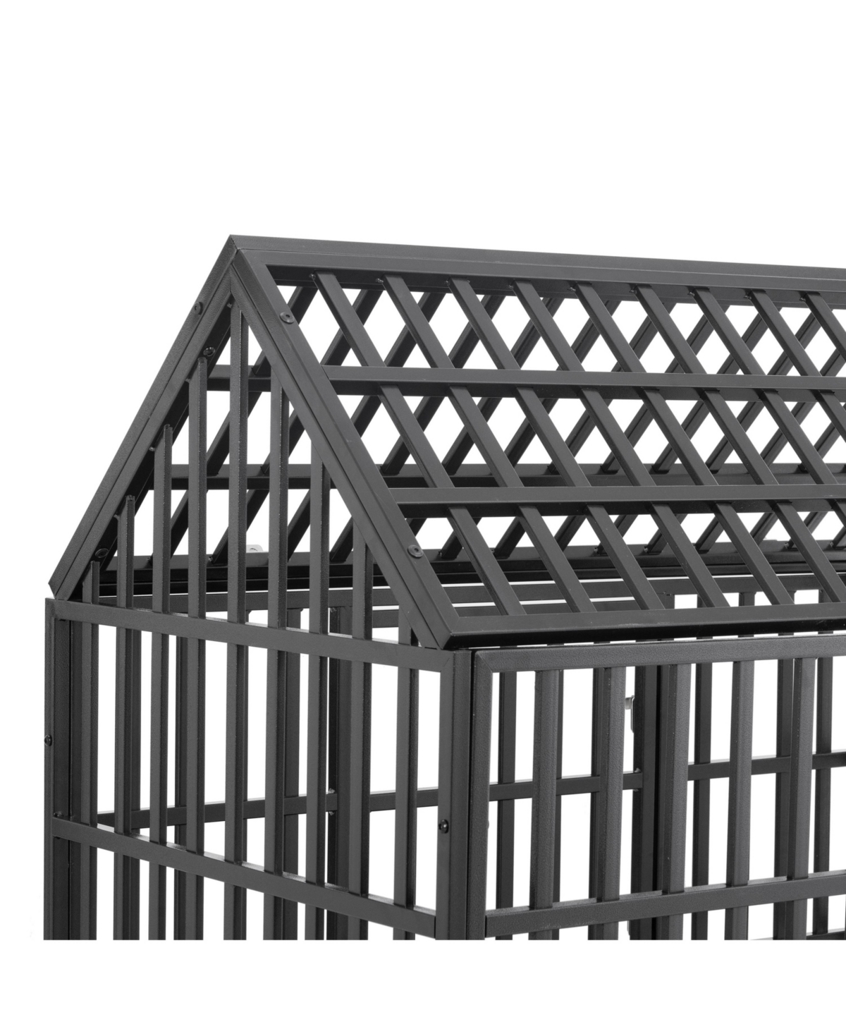 Slickblue Heavy Duty Dog Cage with Roof and Window - Secure Pet Crate for Indoor/Outdoor Use