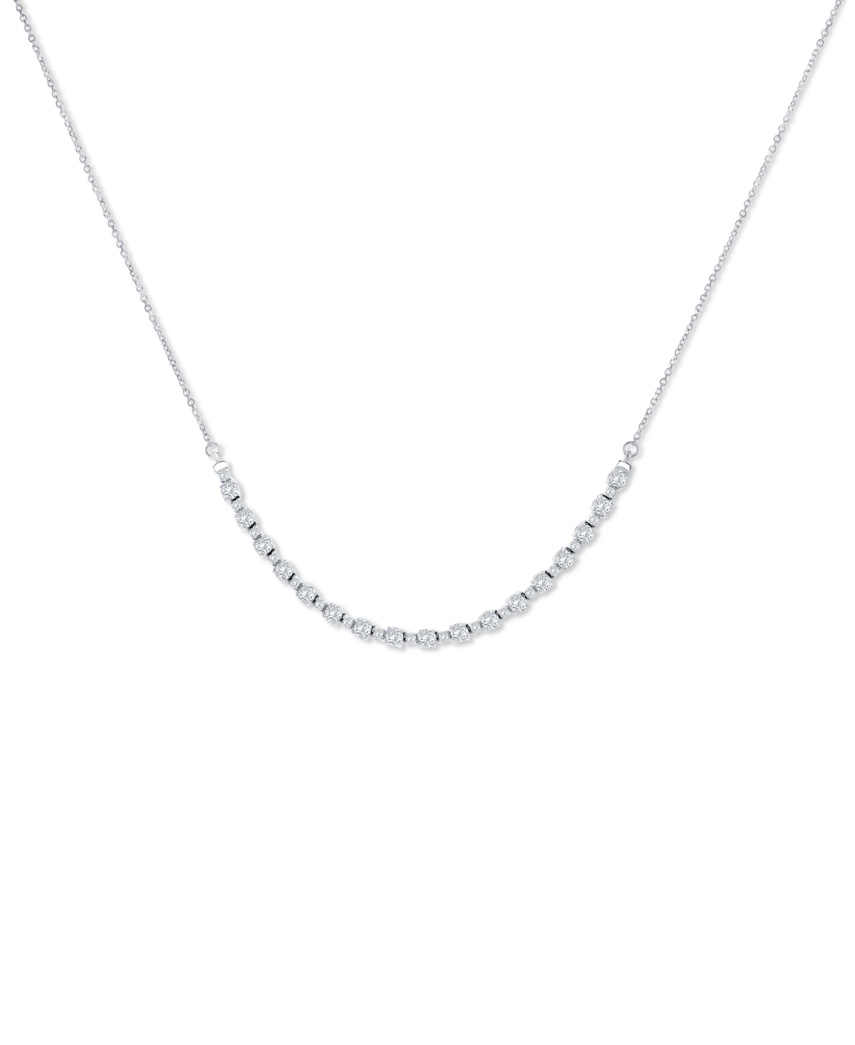 MACY'S DIAMOND CURVED BAR COLLAR NECKLACE (1-1/2 CT. T.W.) IN 14K WHITE OR YELLOW GOLD, 16" + 2" EXTENDER 
