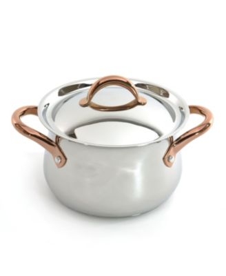 Ouro Gold 11Pc 18/10 Stainless Steel Cookware Set, SS Lids, Rose Gold Handles