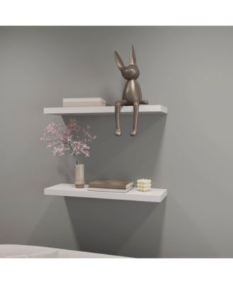Iva Floating Shelf in Melamine x2, Snow White