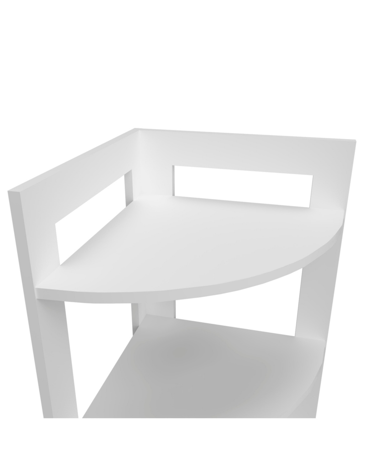 Fm Furniture Gisela Corner Shelf With Three Shelves- White