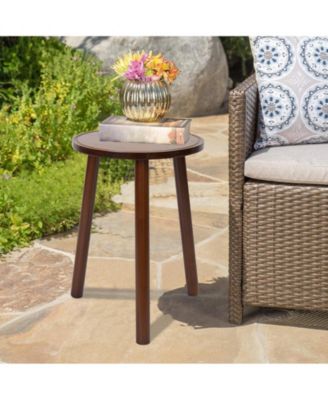 2 Pack Small Round Side Table Mid Century Tripod Plant Holder 16.5in Tall for Home Decor