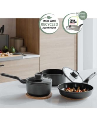 Leo Stone+ 5pc Nonstick Ceramic Cookware Set, Recycled