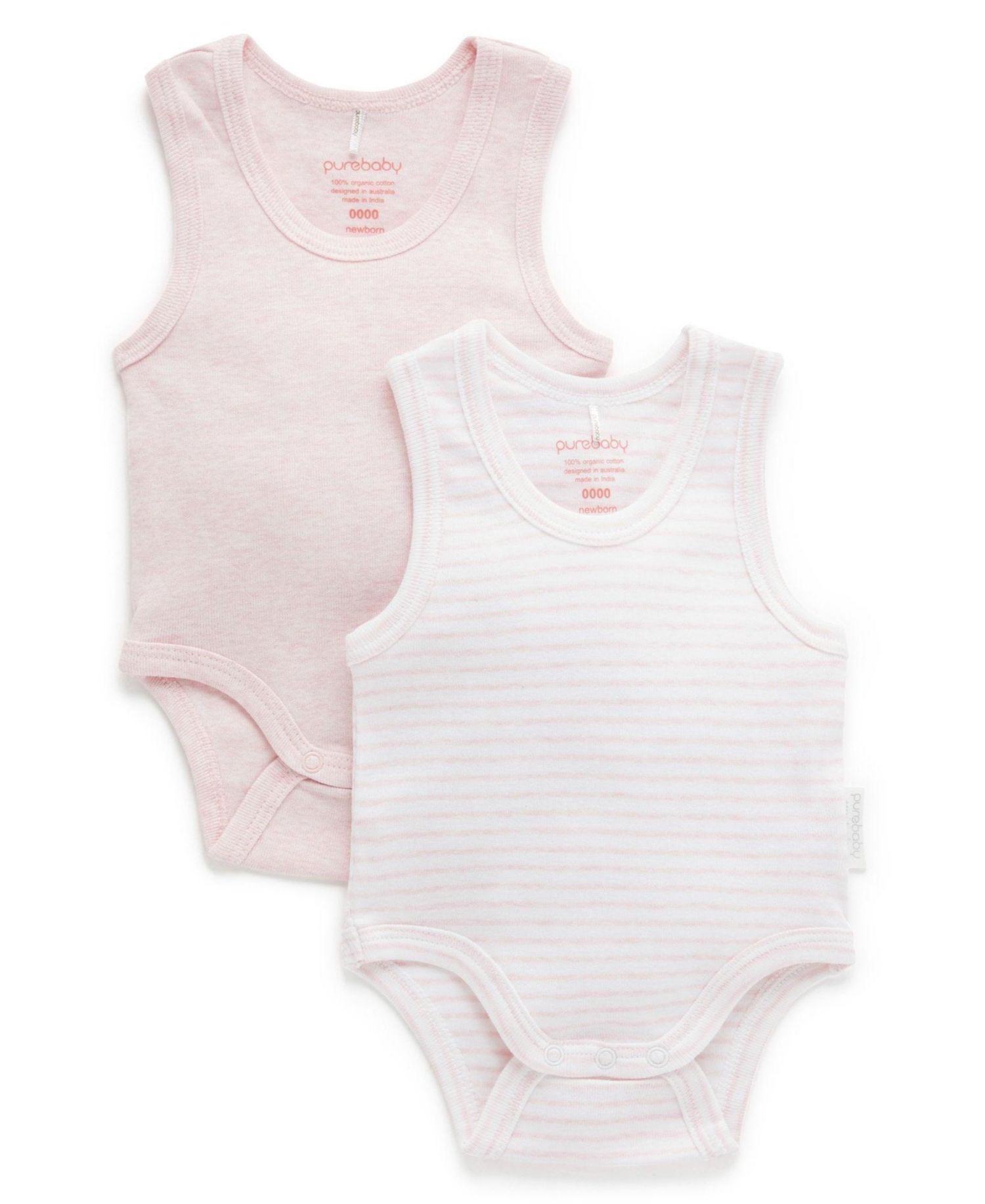 Baby Girls Rib Bodysuit 2 pack