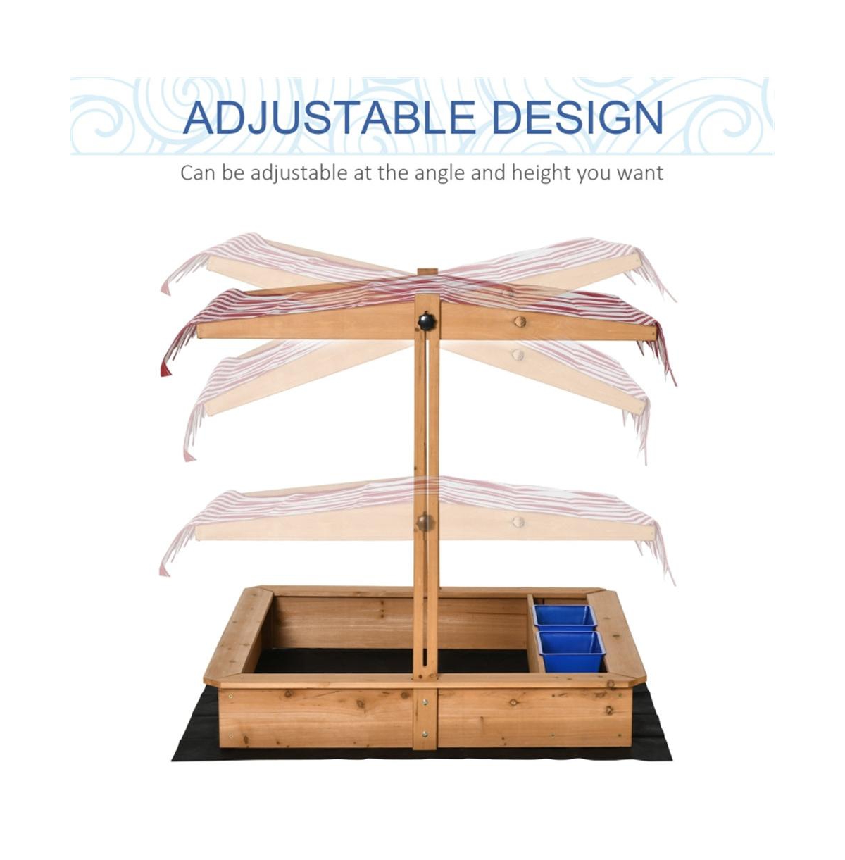 Slickblue Kids Wooden Sandbox for Timeless Outdoor Fun – Sturdy Construction, Safe Play Area, and Natural Aesthetic - Natural