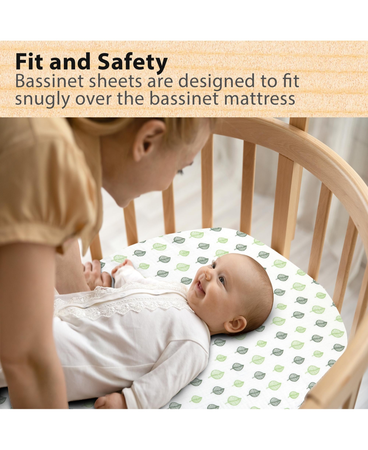 Bublo Baby Baby Bassinet Sheet Set for Boy and Girl, 3 Pack 100% Muslin Cotton, Universal Fitted for Oval, Hourglass & Rectangle Bassinet Mattress, Fi