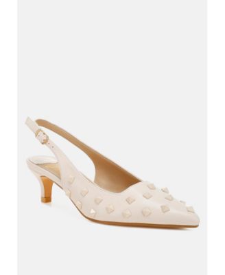 Womens Hegron Stud Embellished Kitten Heels