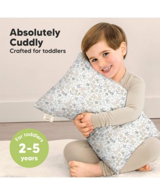Cuddly Toddler Pillow with Pillowcase, 13X18 Kids Pillow for Sleeping, Small Travel Pillows, Nursery Pillow
