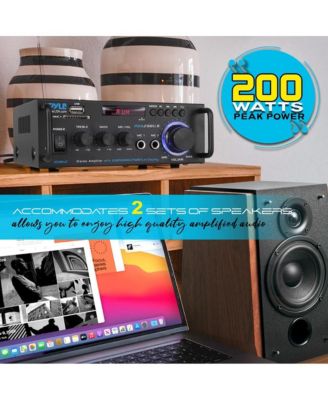 Stereo Power Amplifier With Bluetooth, RCA, USB/SD/FM, 100 Watt