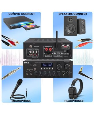 Stereo Amplifier Audio Receiver Sound System With Bluetooth Wireless Streaming, MP3/USB/SD/AUX/FM Radio, 300 Watt