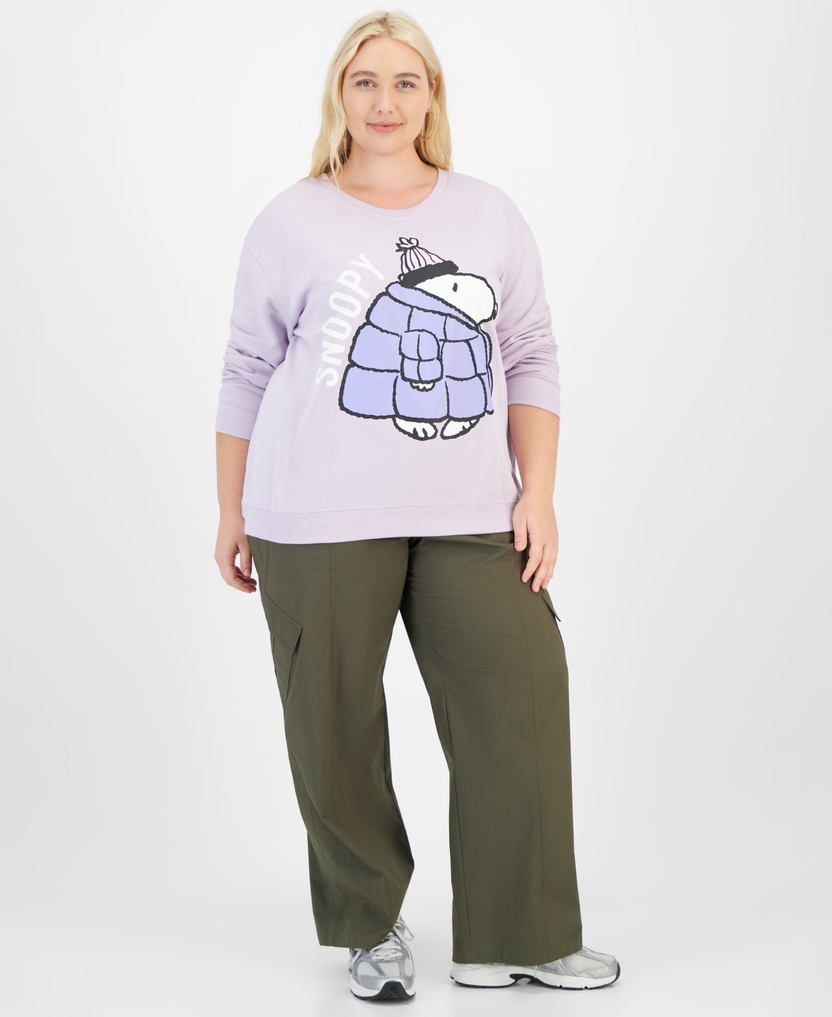 Love Tribe Trendy Plus Size Puffer Snoopy Graphic Sweatshirt