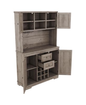Streamdale Farmhouse Wine Cabinet with Multi-Storage