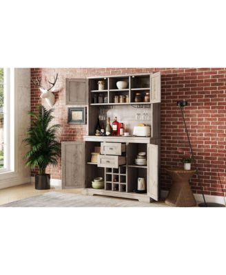 Streamdale Farmhouse Wine Cabinet with Multi-Storage