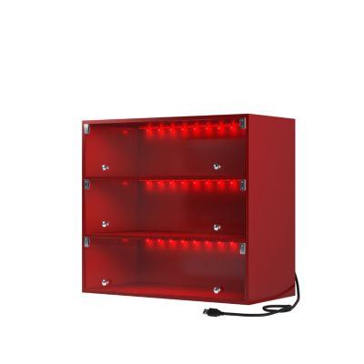 Streamdale red LED light shoe box three layers with glass doors
