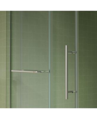 56" -60" W x 70" H Frameless Shower Door, Sliding Shower Door, Premium 5/16" (8mm) Thick Tempered Glass Shower Enclosure with Towel Bar, Double Side Easy Clean Coat, Brushed Nickel Finished With Buffe