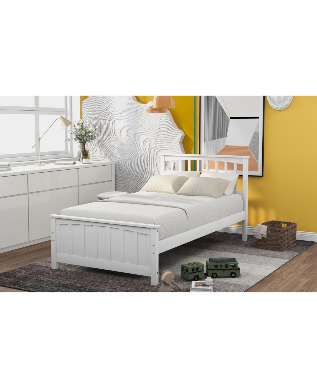 Slickblue Wood Platform Bed Twin size Platform Bed