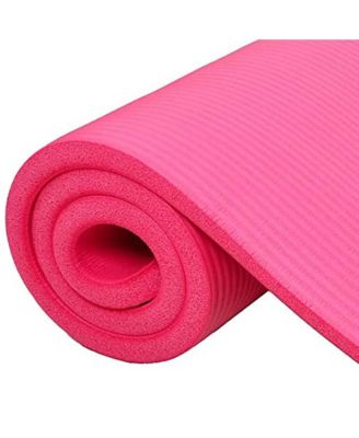 BalanceFrom GoCloud 1" Extra Thick Exercise Yoga Mat with Carrying Strap, Pink