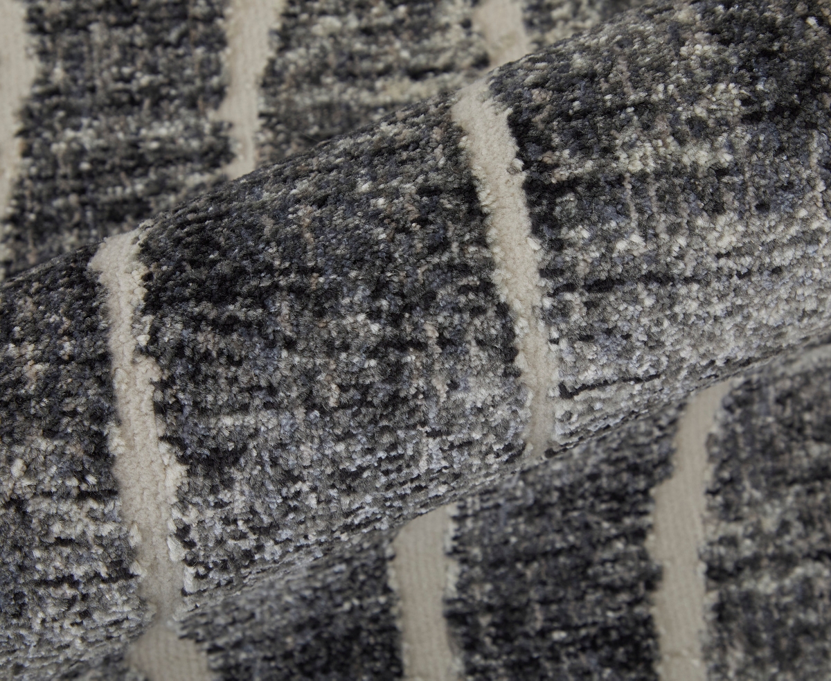 Feizy Kano 39lif 6'7"x9'6" Area Rug In Black,gray