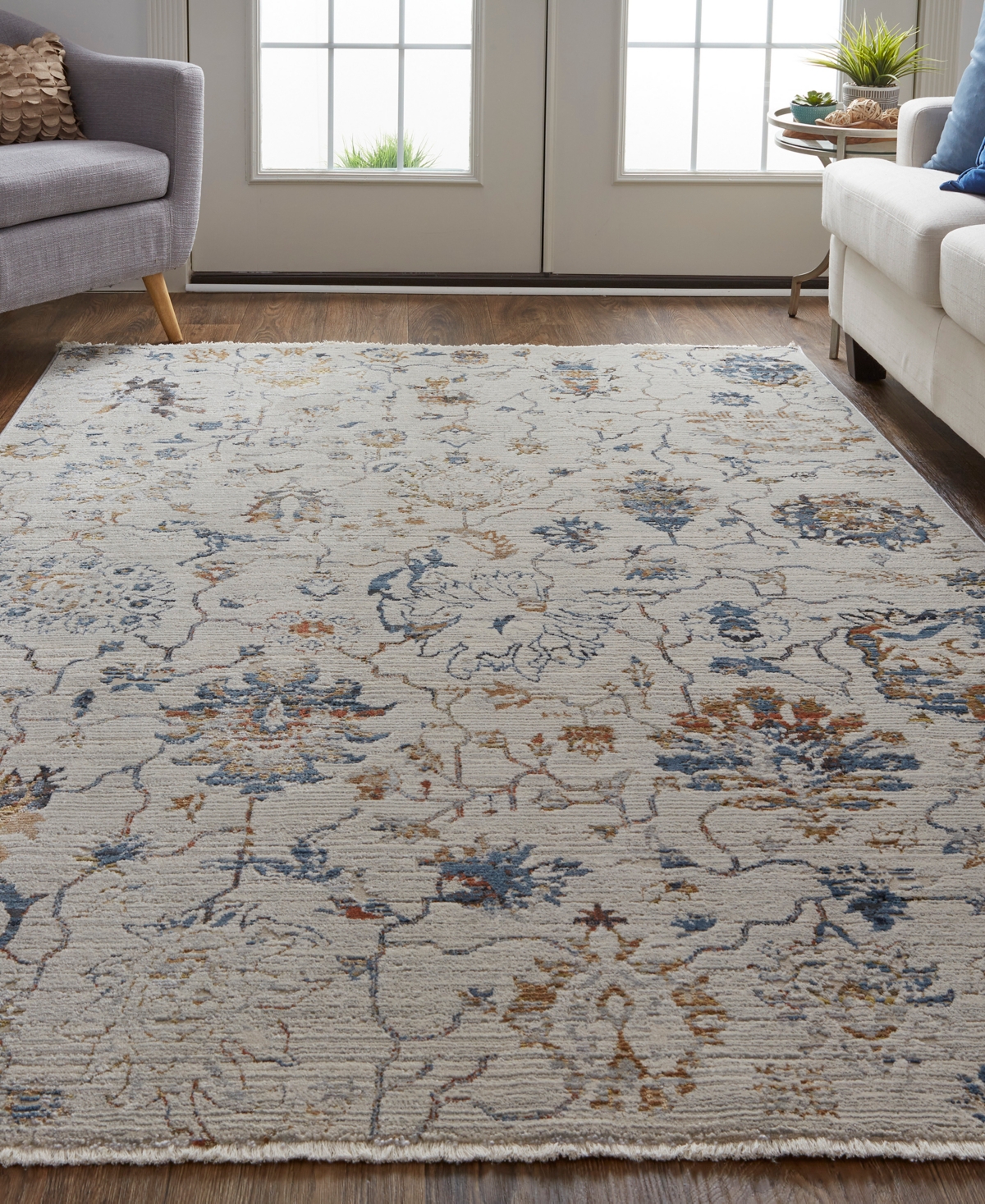 Feizy Kaia 39gpf 3'x5' Area Rug In Ivory