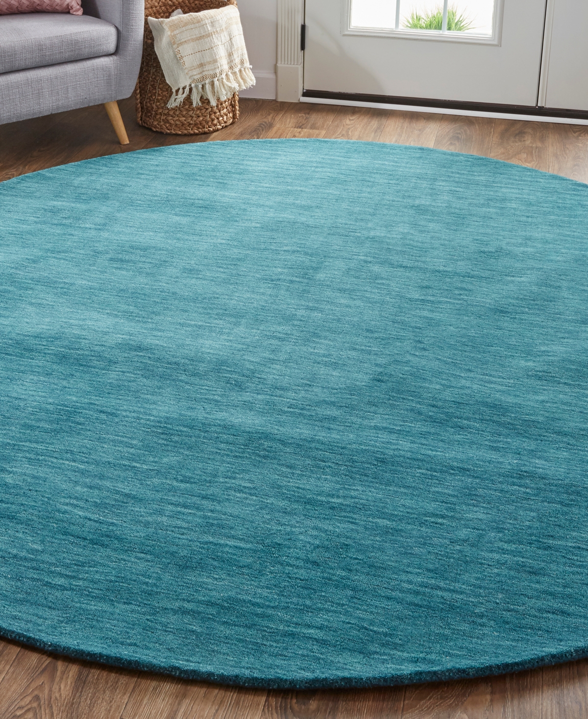 Feizy Luna 8049f Round Area Rug, 8' X 8' In Blue,green