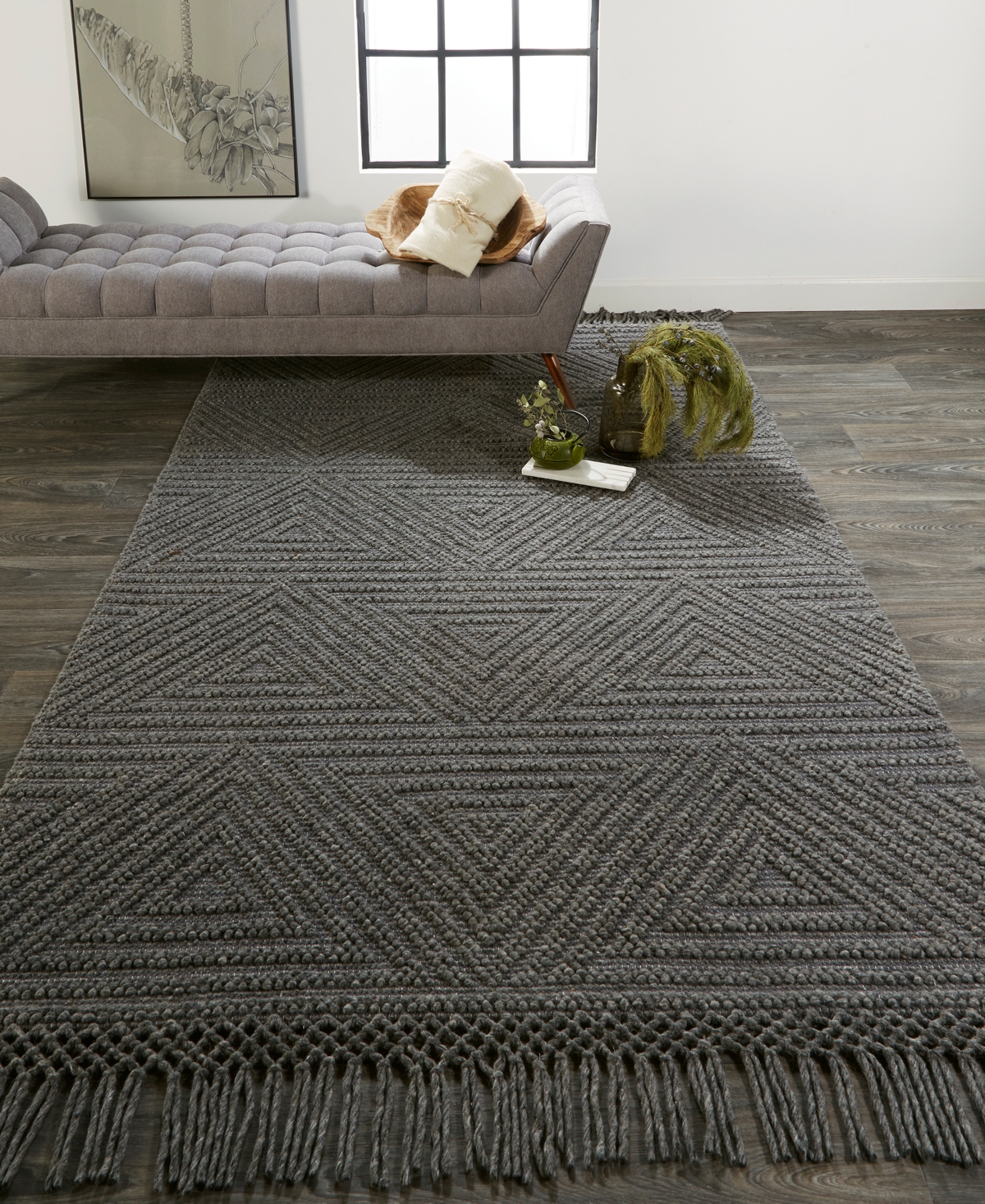 Feizy Phoenix 0810f 7'9"x9'9" Area Rug In Gray