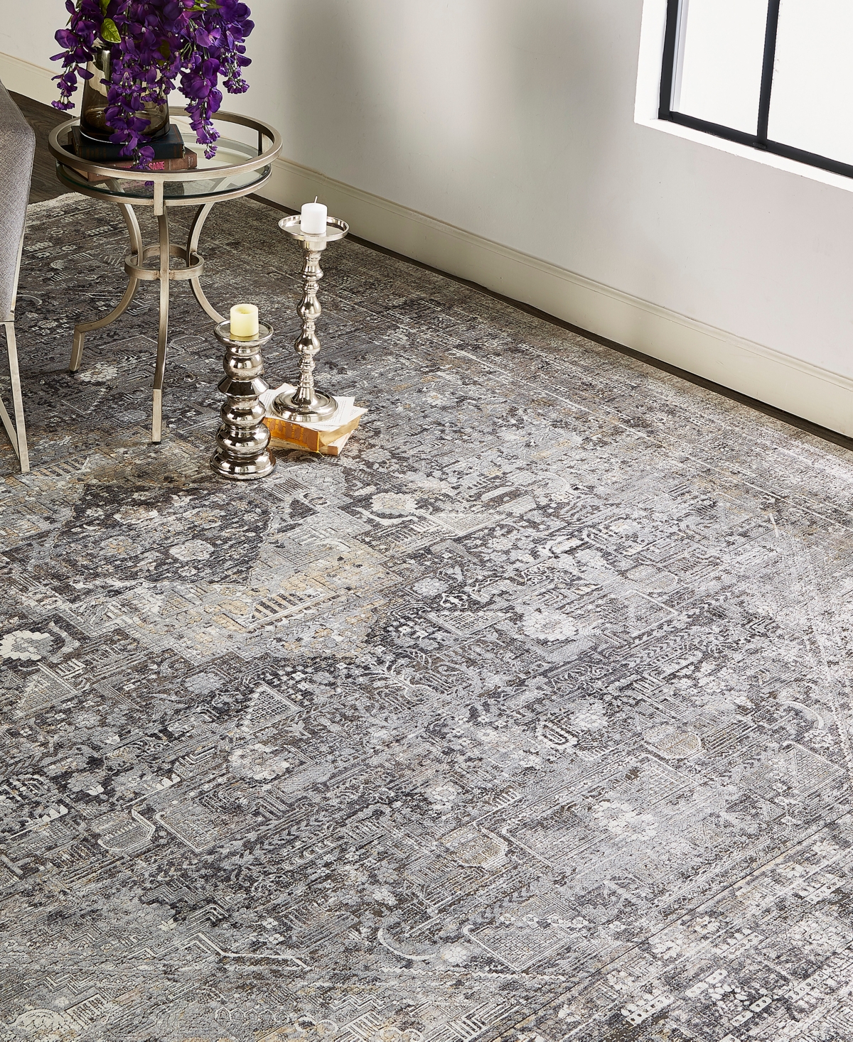 Shop Feizy Sarrant 3966f 7'10"x9'10" Area Rug In Gray