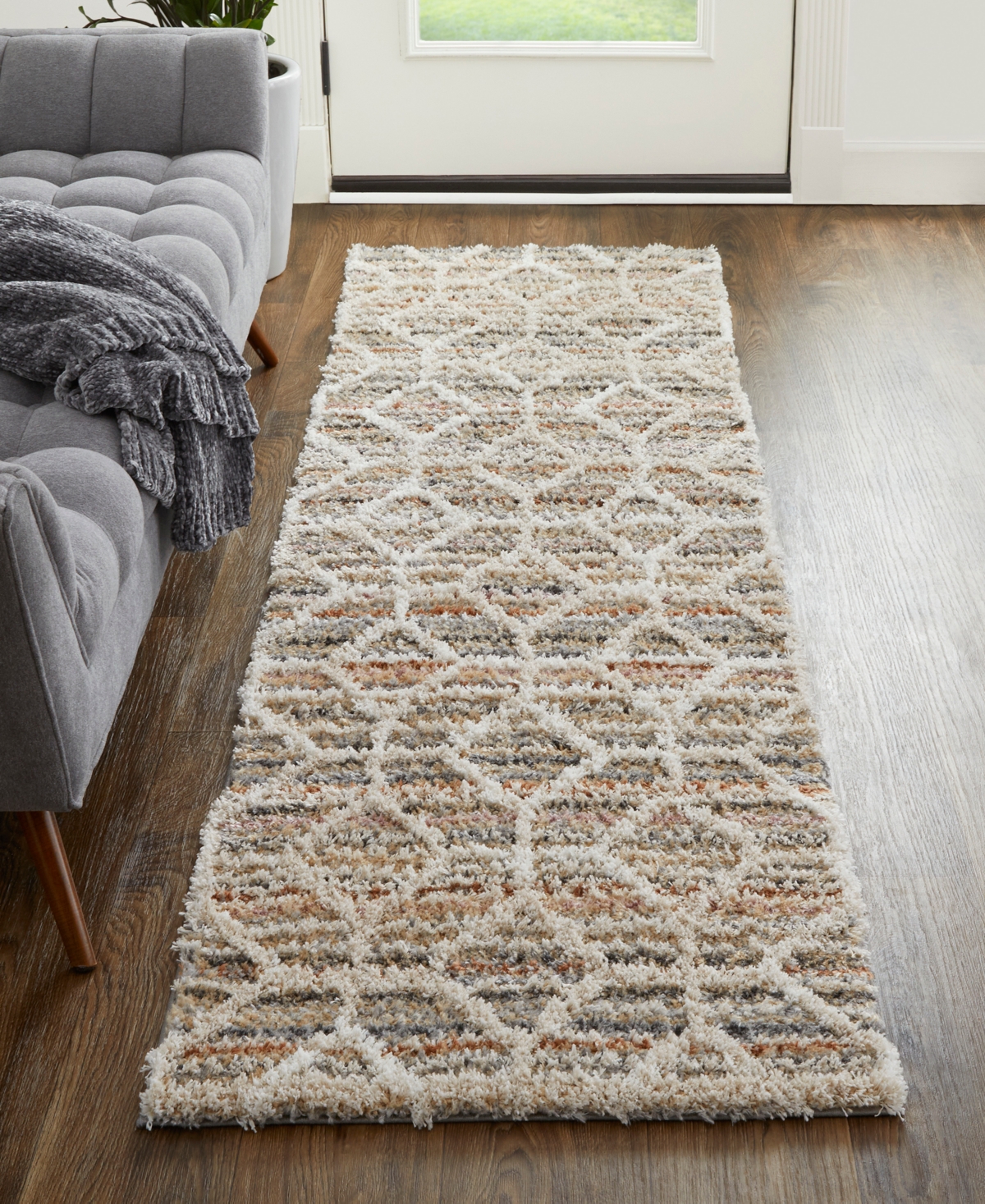 Feizy Mynka 39icf 2'6"x8' Runner Area Rug In Tan,taupe