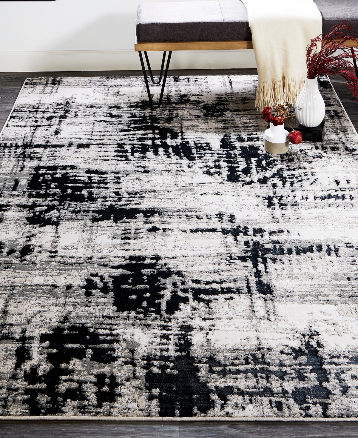 Shop Feizy Micah 3339f 8'x10' Area Rug In Black