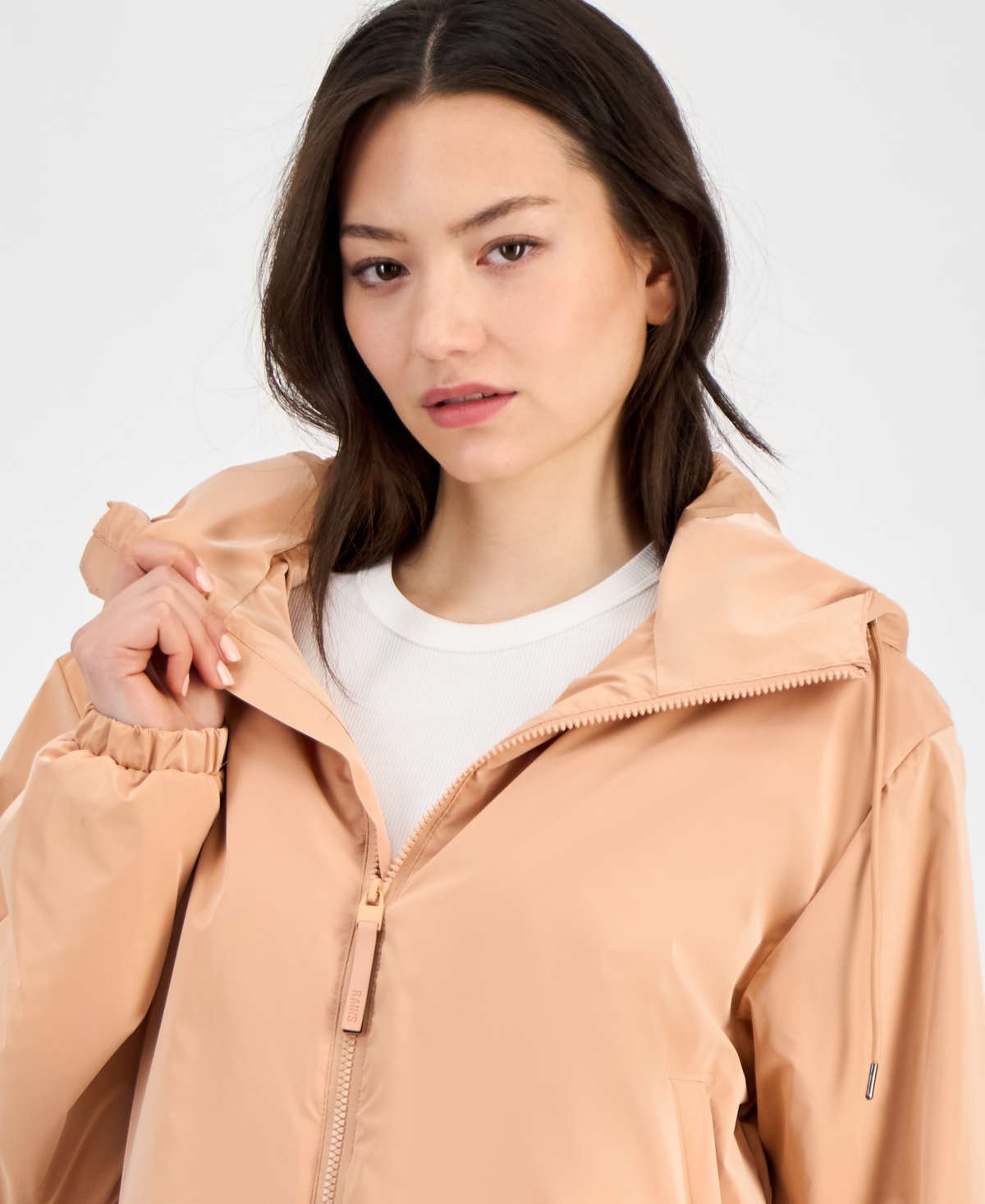 Rains Women's Lohja Padded Hooded Short Rain Coat In Coy