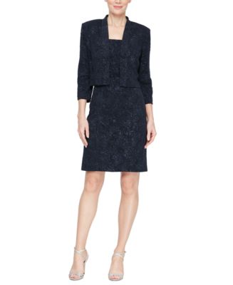 Alex Evenings Women's 2-Pc. Glittered Jacket & Dress Set - Macy's