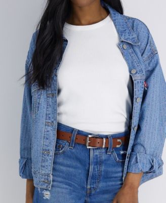 Women's Western Metal Tip End Leather Extended Size Belt