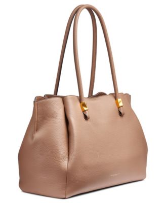 Quogue Leather Triple Compartment Tote Bag