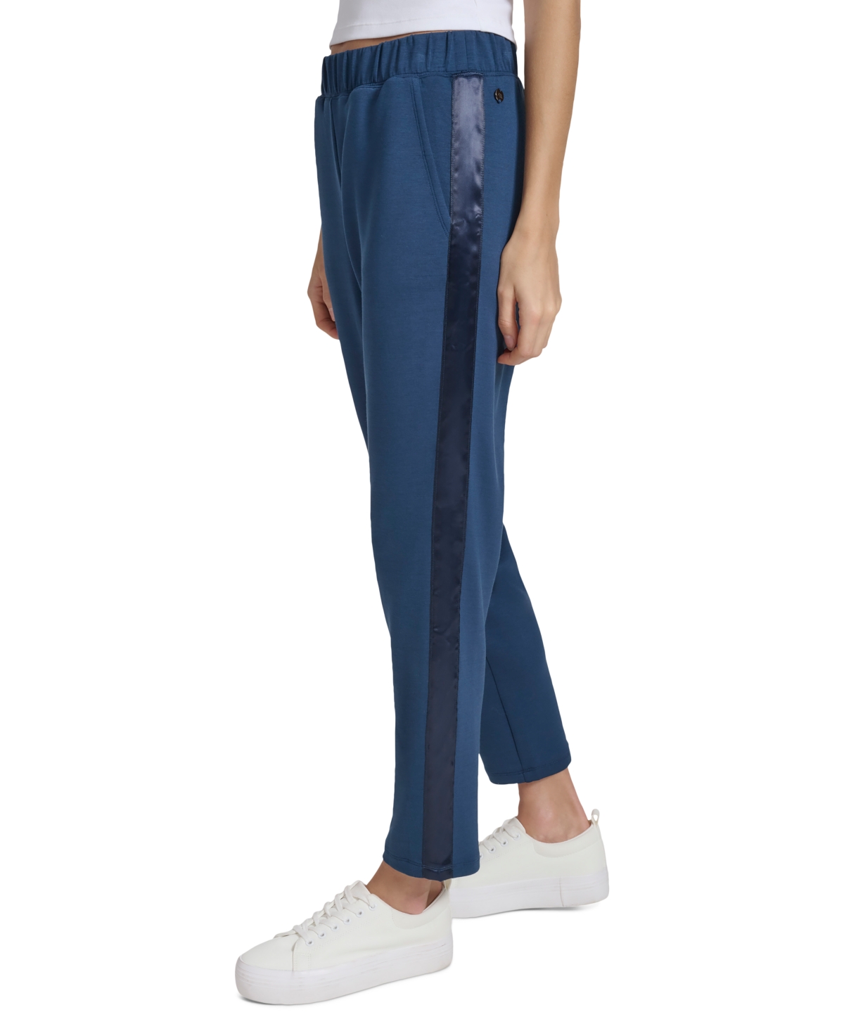 MARC NEW YORK ANDREW MARC SPORT WOMEN'S SCUBA SATIN-TRIM SLIM-LEG PANTS 