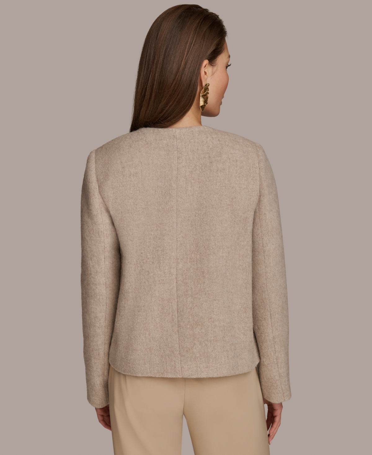 Donna Karan New York Women's Round-Neck Button-Front Jacket