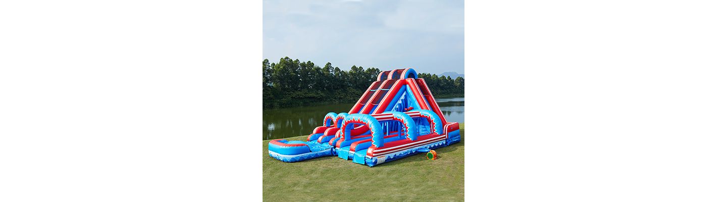 Детская игрушка Jumporange Flash Dual Lane Slide 20 Ft Vinyl 5 in 1 Slip N Slide, Up to 4 Players, Ages 6+, цвет: Open Miscellaneous — фото 2