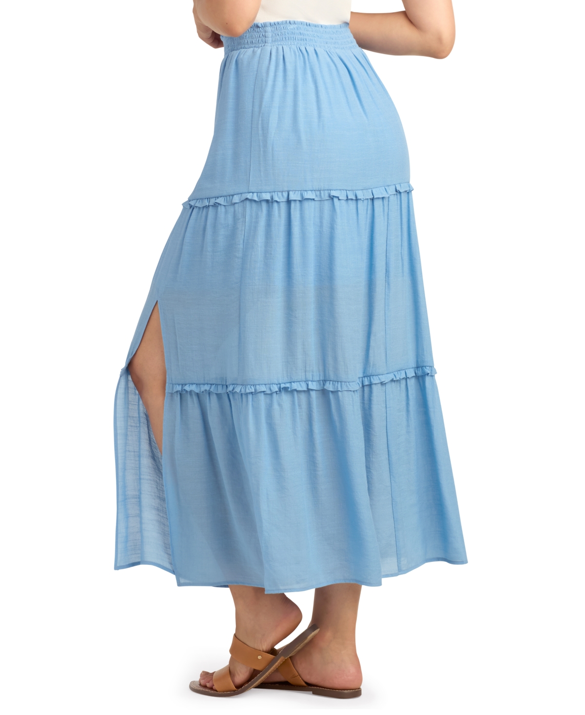 Bcx Juniors' Tiered Maxi Skirt With Smocked Waistband
