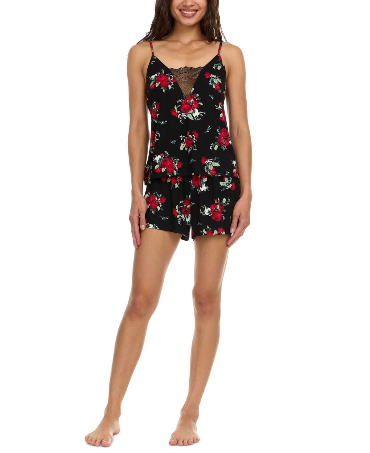 Women's Jo Floral Cami & Shorts Sleep Set - Black