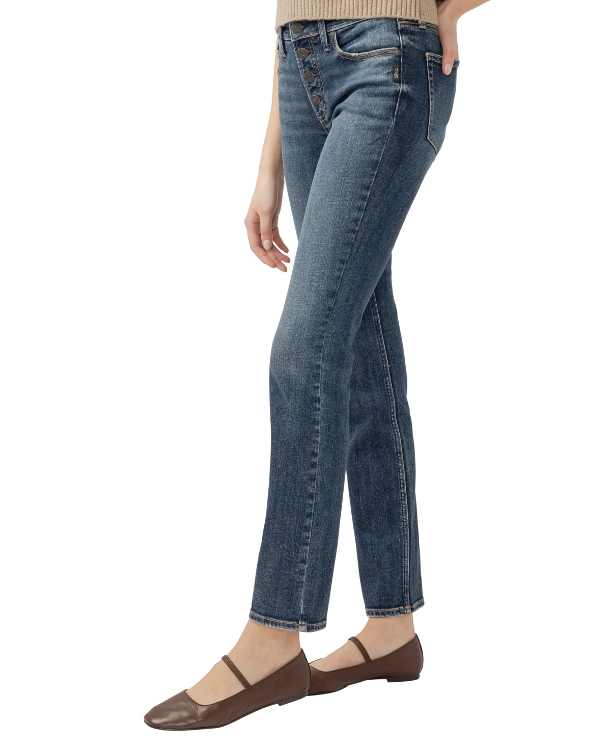 Shop Silver Jeans Co. Women's Most Wanted Mid Rise Straight Leg Jeans In Indigo