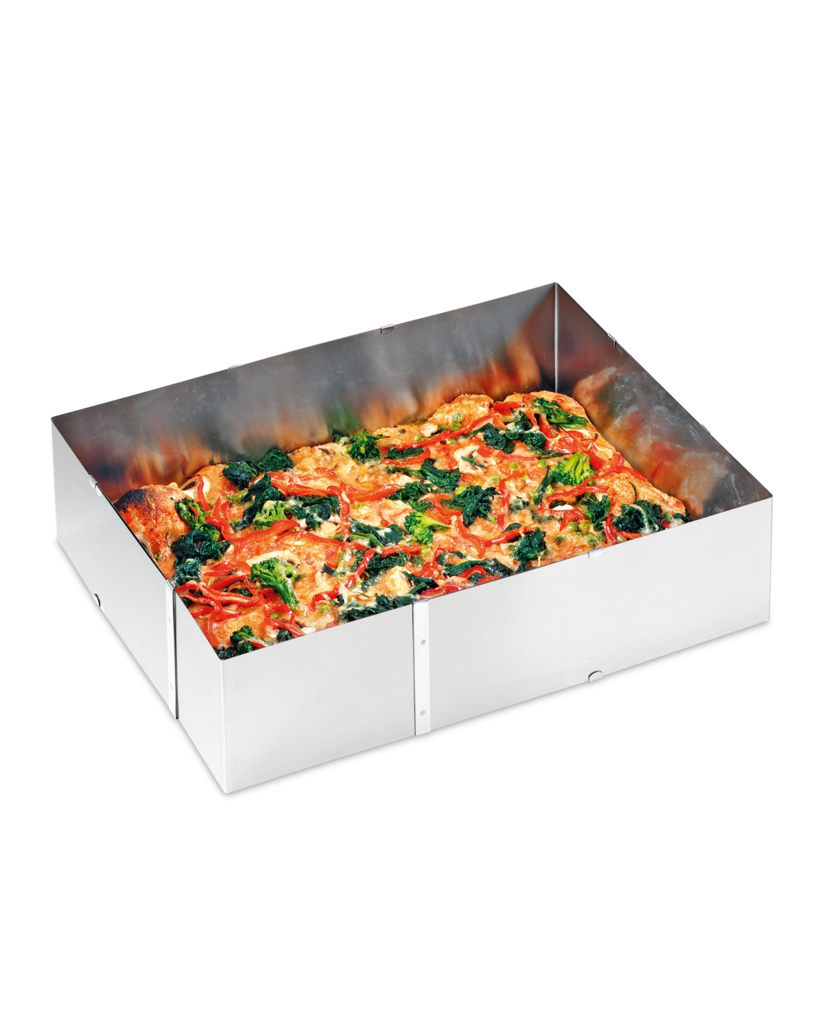 Gefu Stainless Steel Adjustable 8 X 9.5 Inch To 15x18 Inch Baking Frame In Silver