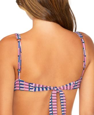 Juniors' Full Moon Geo-Print Underwired Bra Top