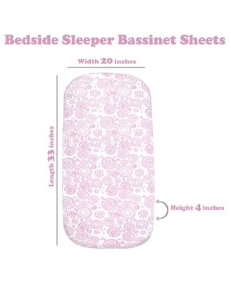 Baby Bedside Bassinet Sheet Set for Boy and Girl, 5 Pack, Universal Fitted for Oval, Hourglass & Rectangle Bassinet Mattress, Fitted Sheets.